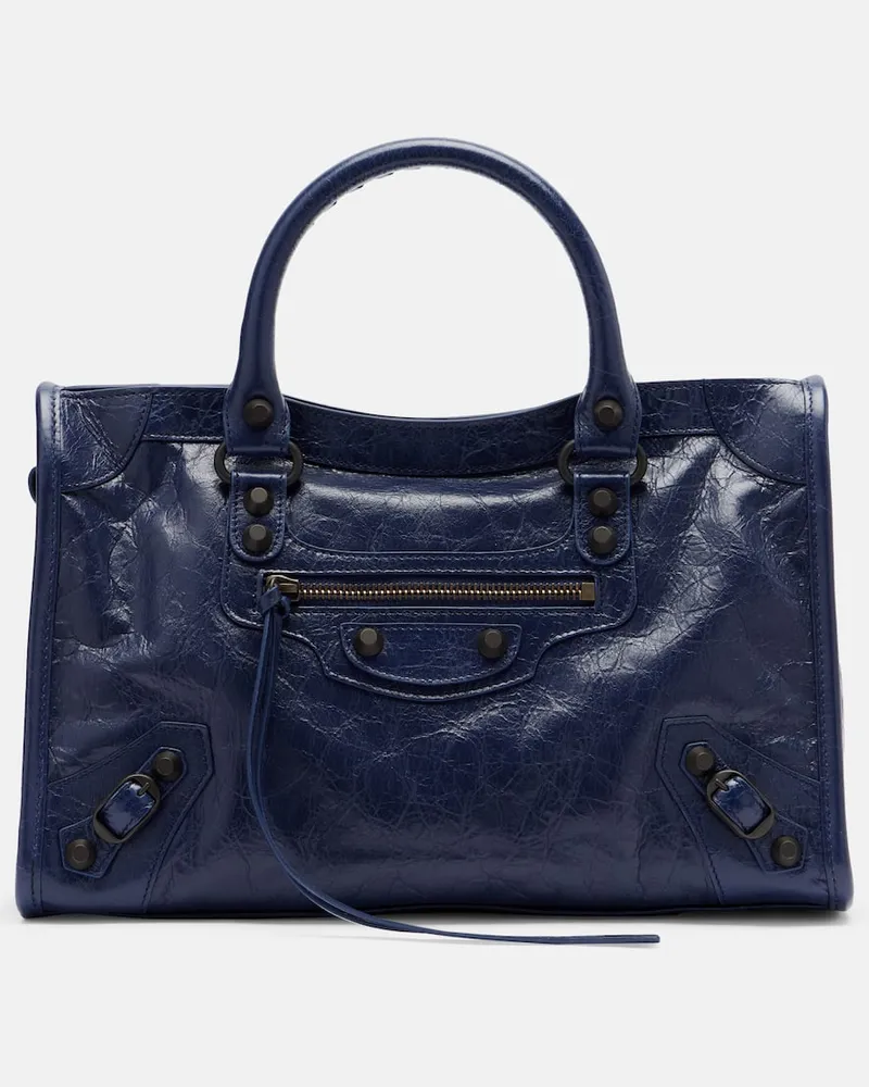 Balenciaga Tote Bag Le City Small aus Leder Blau