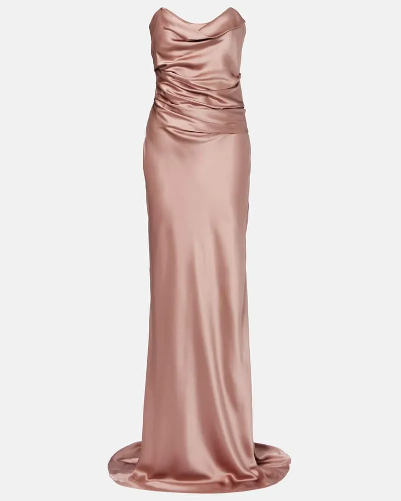 The Sei Maxikleid aus Seidensatin Rosa