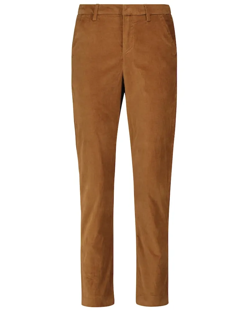 7 for all mankind High-Rise-Hose aus Samt Braun