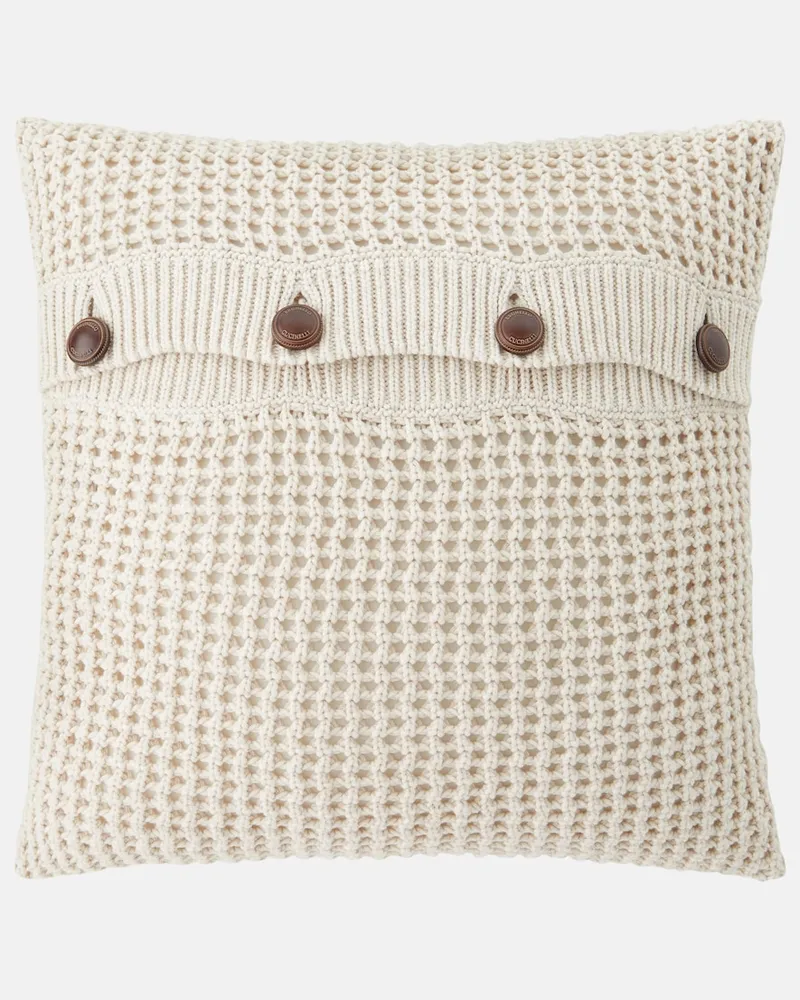 Brunello Cucinelli Kissen aus einem Baumwollgemisch Beige