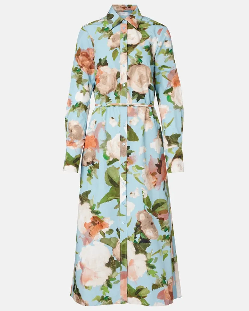 Erdem Hemdblusenkleid aus Baumwolle Multicolor