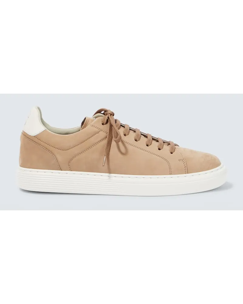 Brunello Cucinelli Sneakers aus Veloursleder Beige