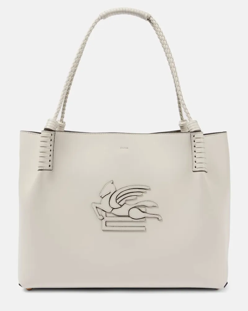 Etro Tote Bag Libra Large aus Leder Weiß