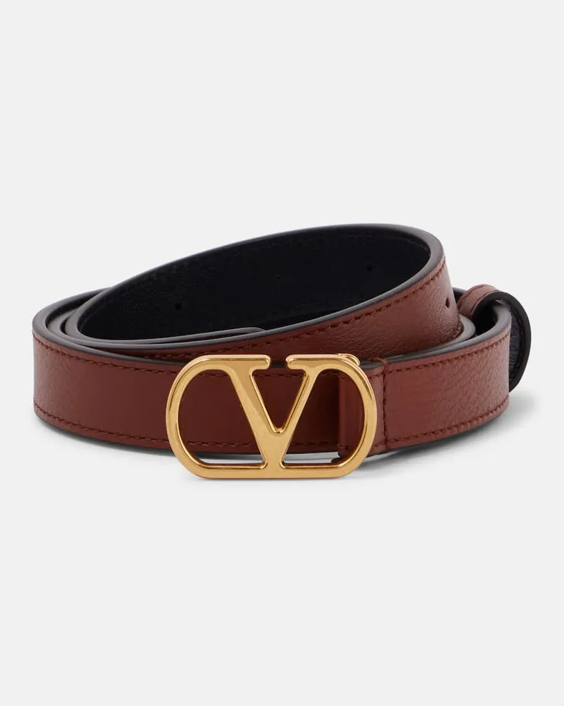 Valentino Garavani Gürtel VLogo Signature aus Leder Braun