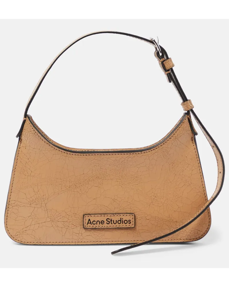 Acne Studios Schultertasche Platt Micro aus Leder Beige