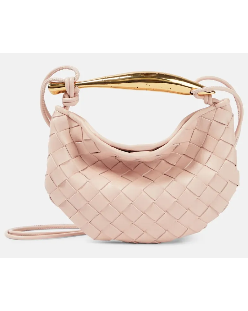 Bottega Veneta Tote Sardine Baby aus Leder Pink