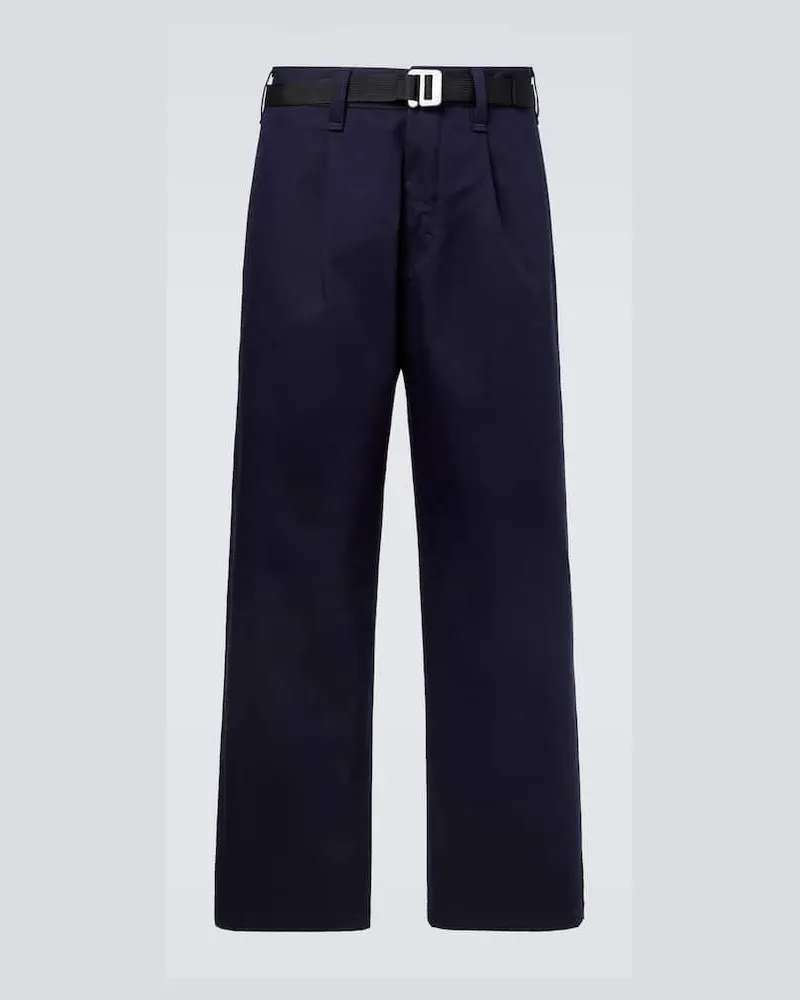Stone Island Gerade Hose aus Gabardine Blau