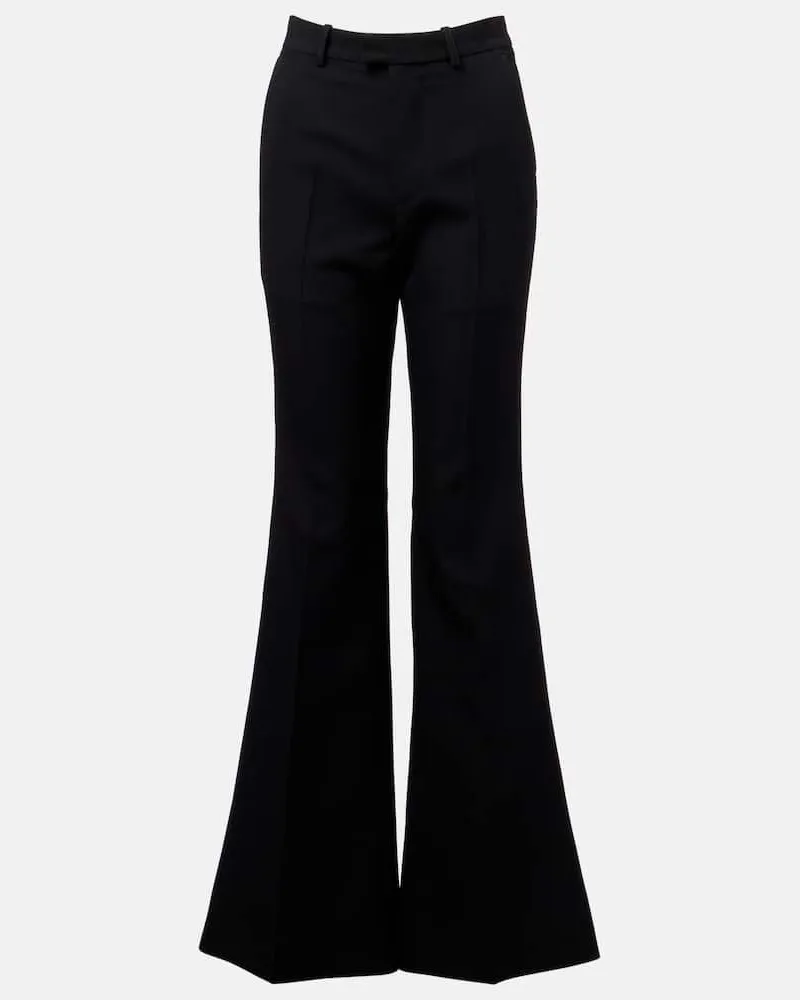 Balenciaga High-Rise-Schlaghose aus Wolle Schwarz