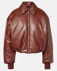 Acne Studios Bomberjacke aus Lederimitat Burgund