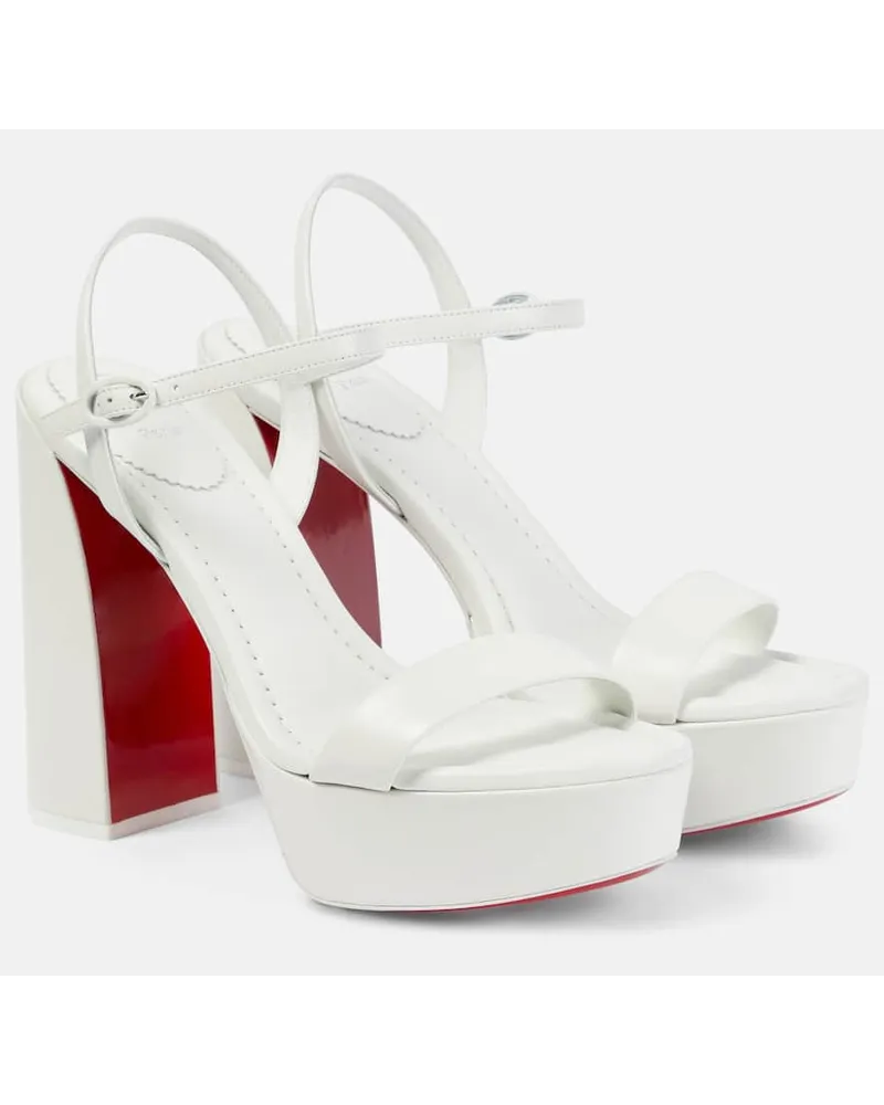 Christian Louboutin Plateausandalen Movida Jane 130 aus Leder Weiss