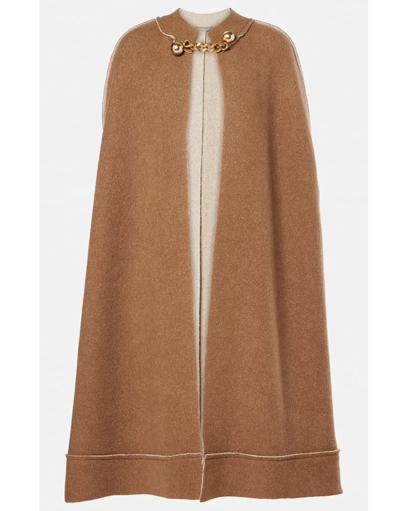 Stella McCartney Cape aus Boucle Braun