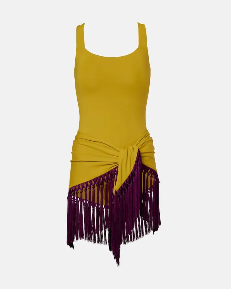 Taller Marmo Set Lido Mini aus Badeanzug und Pareo Gelb
