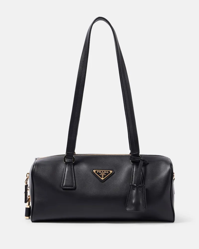 Prada Schultertasche Medium aus Leder Schwarz