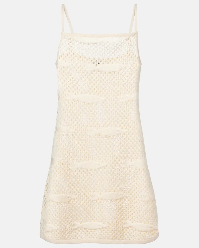 STAUD Minikleid Rio aus Häkelstrick Beige