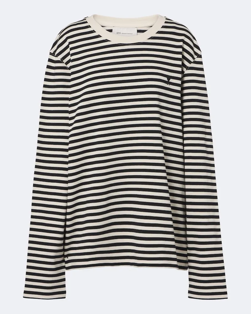 AMI Paris Top Ami de Coeur aus Baumwolle Schwarz