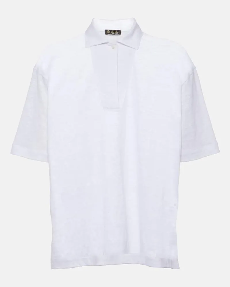 Loro Piana Polohemd aus Leinen Weiß