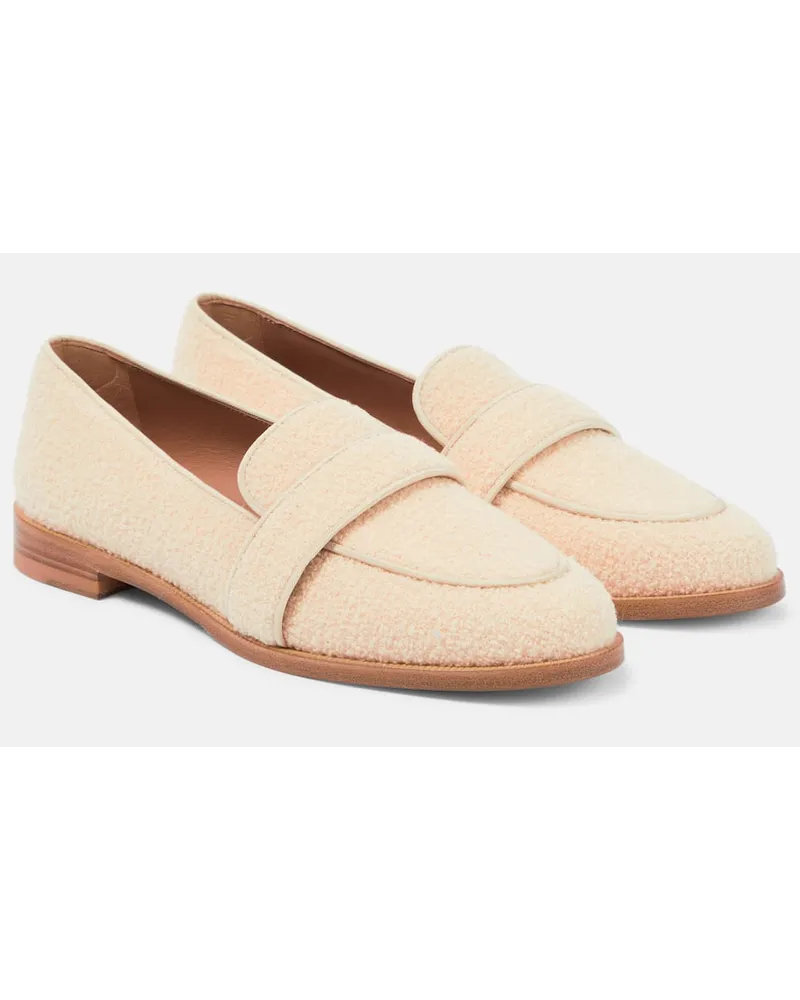 Aquazzura Loafers Martin aus Bouclé Nude