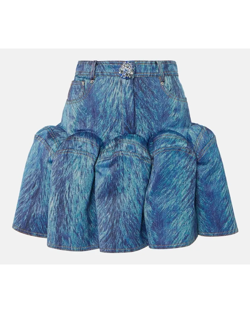 Area Bedruckter Minirock Blau