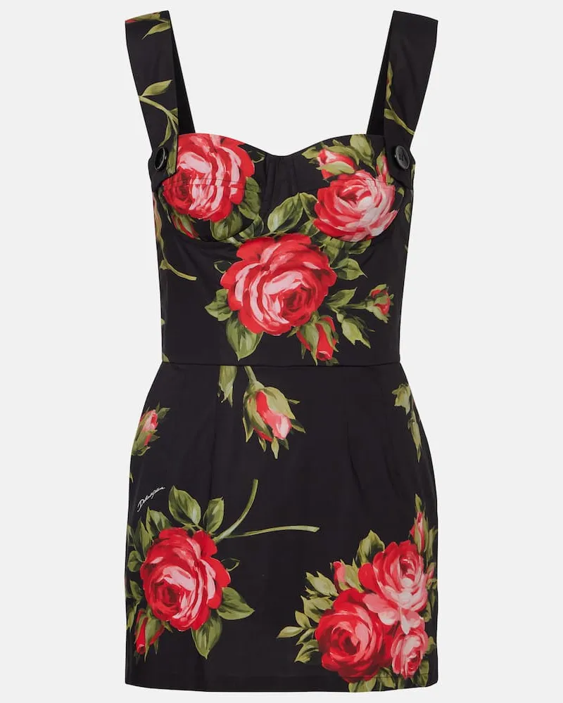 Dolce & Gabbana Minikleid aus Baumwolle Schwarz