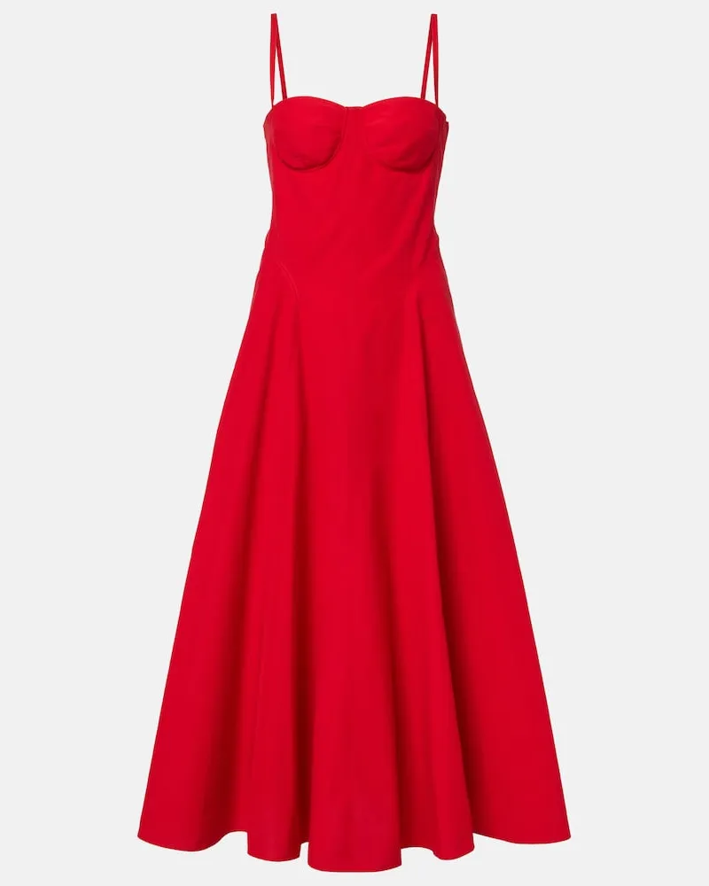 Ralph Lauren Midikleid Marigot aus einem Baumwollgemisch Rot