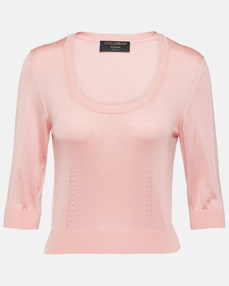Dolce & Gabbana Pullover Capri aus Seide Rosa