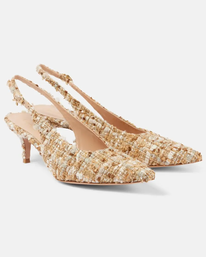 Gianvito Rossi Slingback-Pumps Pointy aus Leder und Boucle Pink