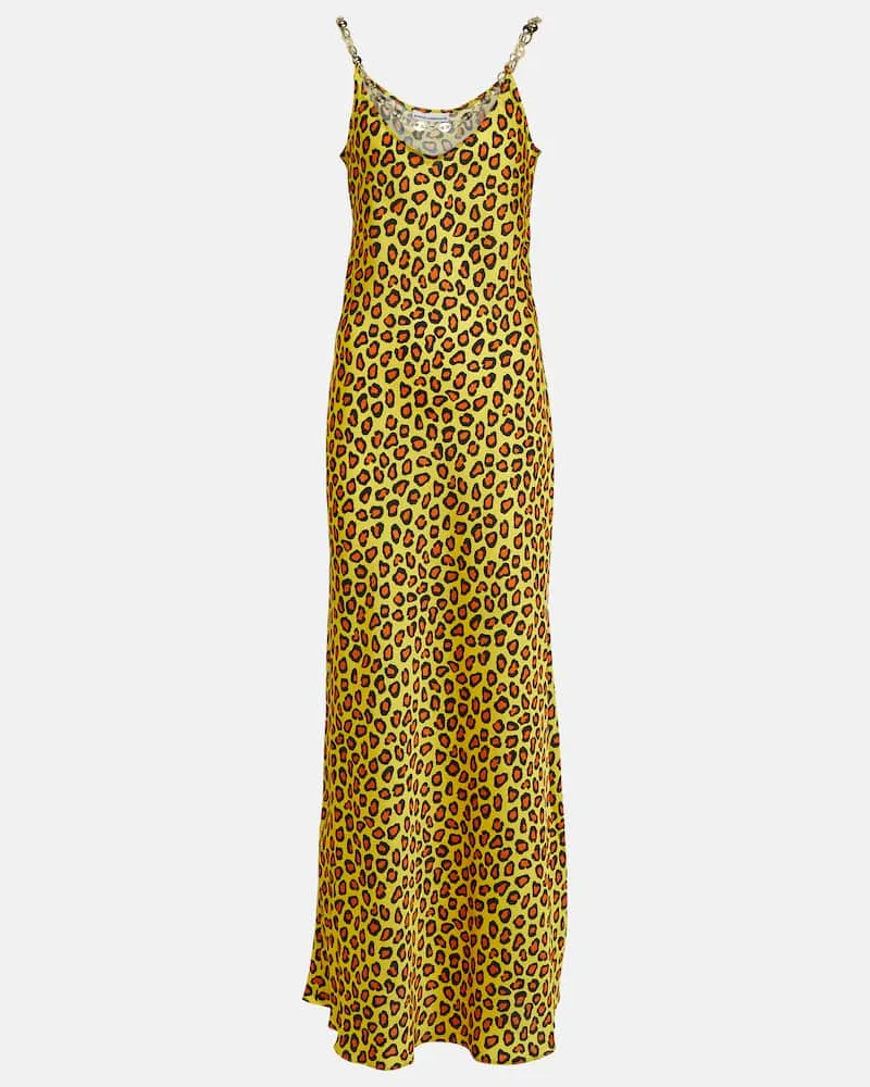 Paco Rabanne Bedrucktes Slipdress aus Satin Multicolor