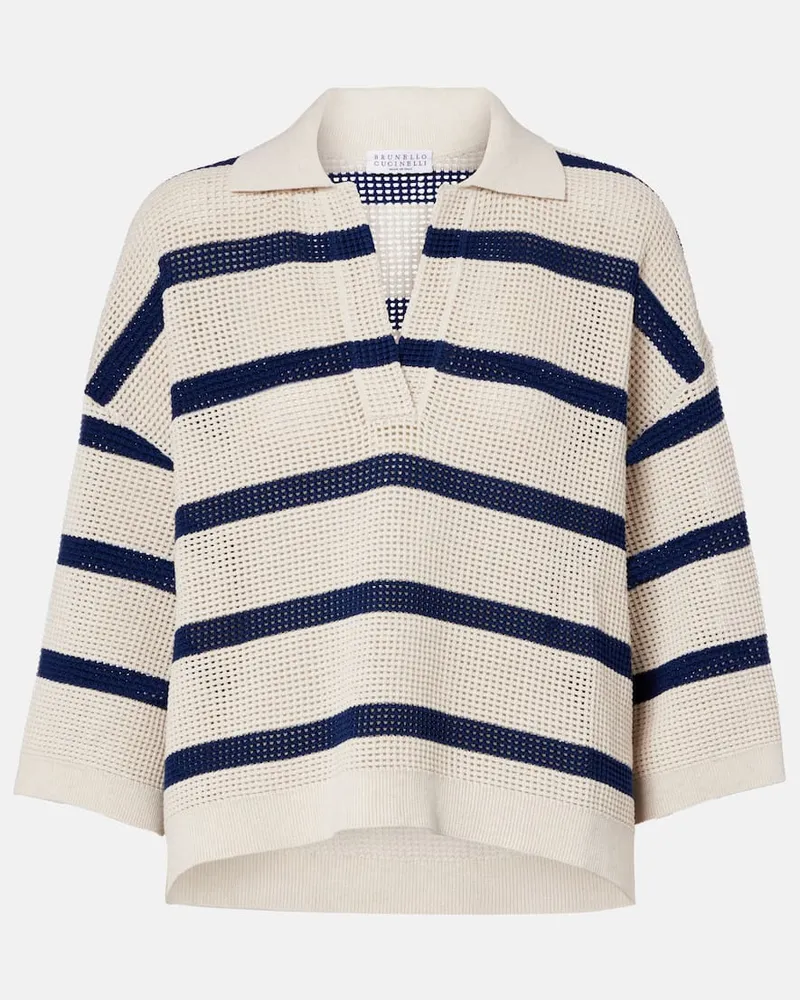 Brunello Cucinelli Polopullover aus Baumwolle Beige