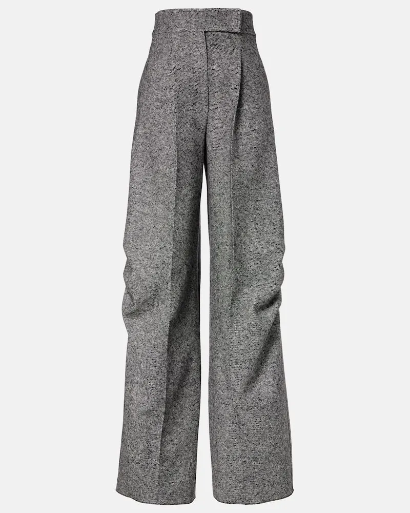 Max Mara Hose Simone aus Tweed Schwarz