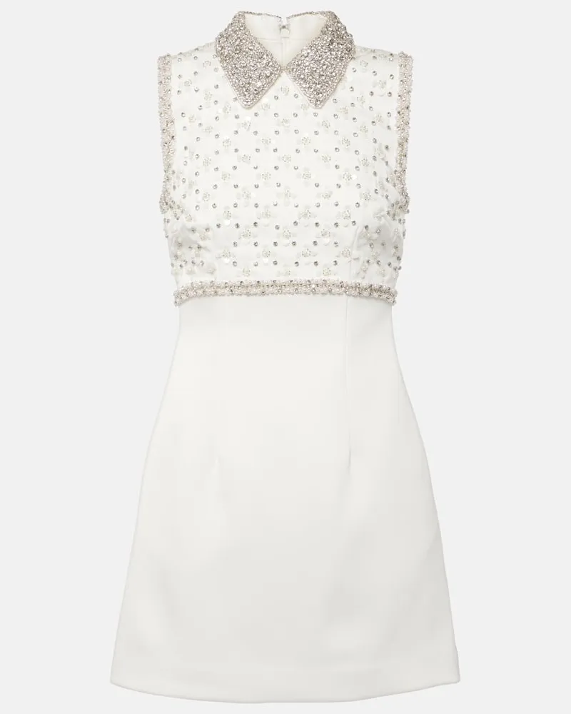 Rebecca Vallance Bridal Verziertes Minikleid Delaney Weiß