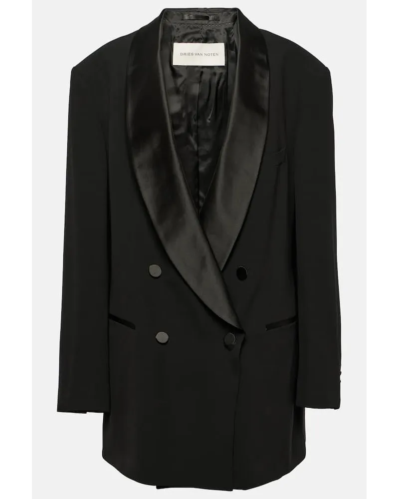 Dries van Noten Oversize-Blazer aus einem Wollgemisch Schwarz