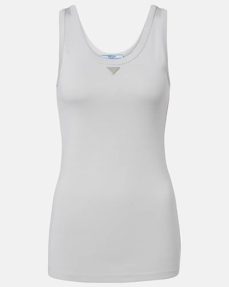 Prada Tanktop aus Rippstrick Grau