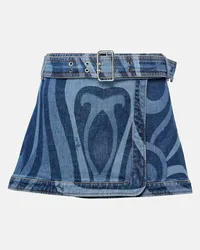 Emilio Pucci Wickelrock Marmo aus Denim Blau