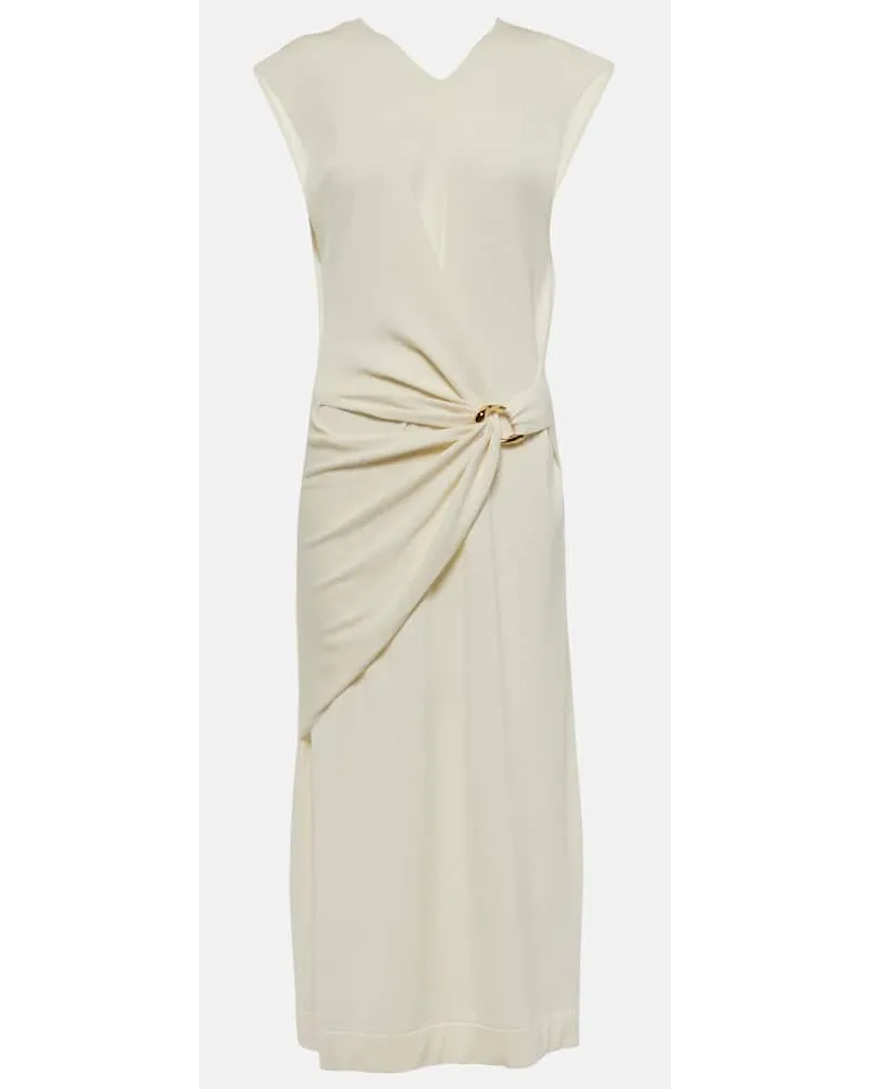 Jil Sander Wickelkleid aus Schurwolle Beige