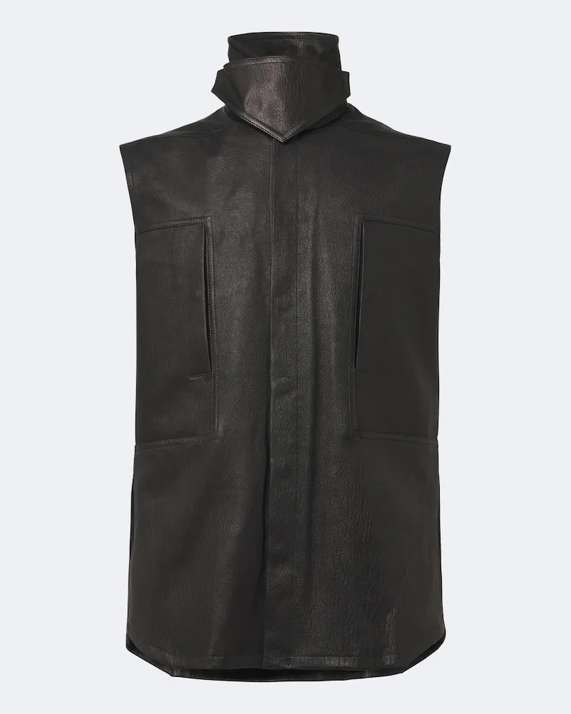 Rick Owens Weste Sl aus Leder Schwarz