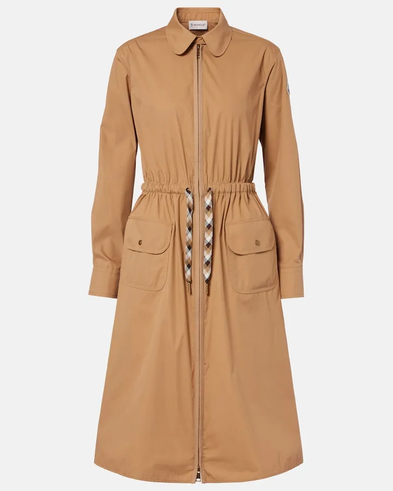 Moncler Hemdblusenkleid aus einem Baumwollgemisch Beige