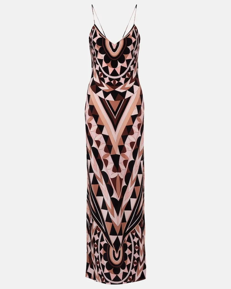 Emilio Pucci Robe Manuba aus Crêpe de Chine aus Seide Rosa
