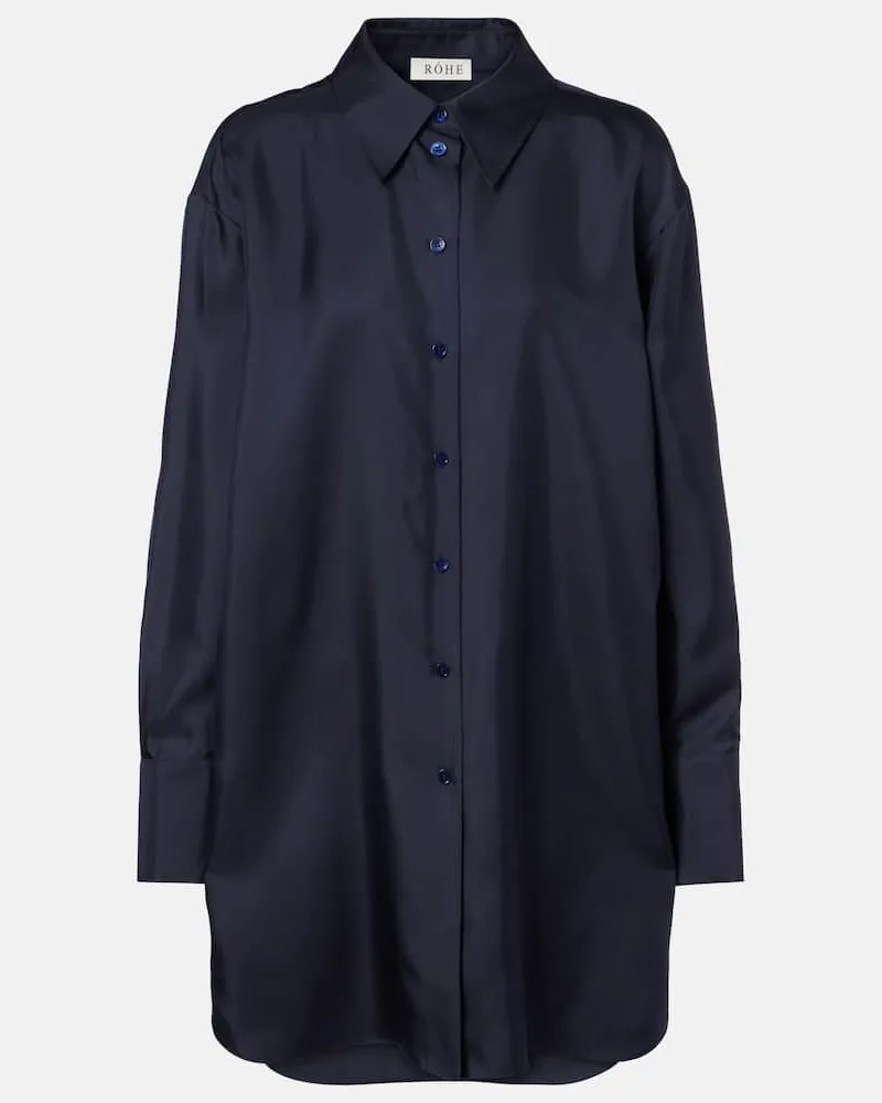Róhe Róhe Oversize-Hemd aus Seide Blau