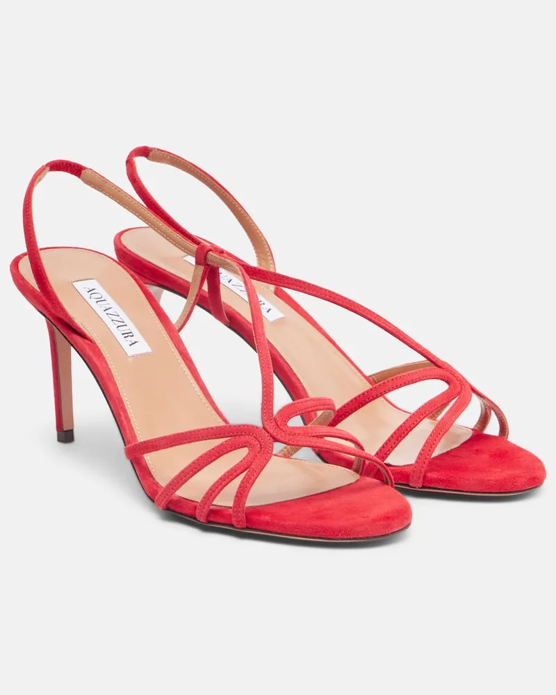 Aquazzura Sandalen Talk To Me 75 aus Veloursleder Rot