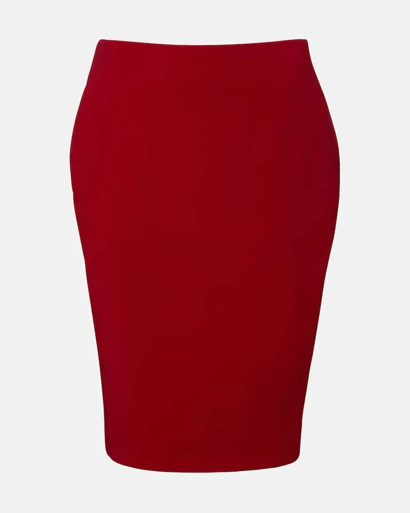 Saint Laurent High-Rise-Bleistiftrock Rot