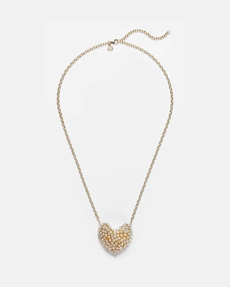 Sydney Evan Halskette Heart Large aus 14kt Gelbgold mit Diamanten Gold