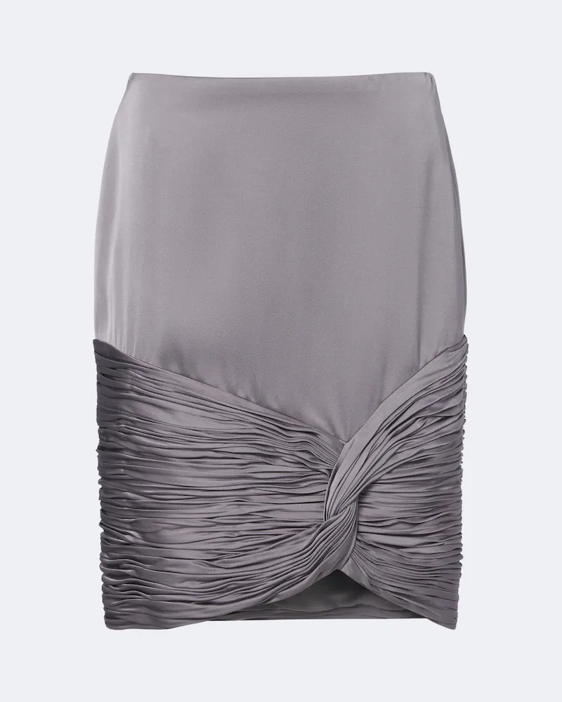 Valentino Garavani Minirock aus Satin Grau