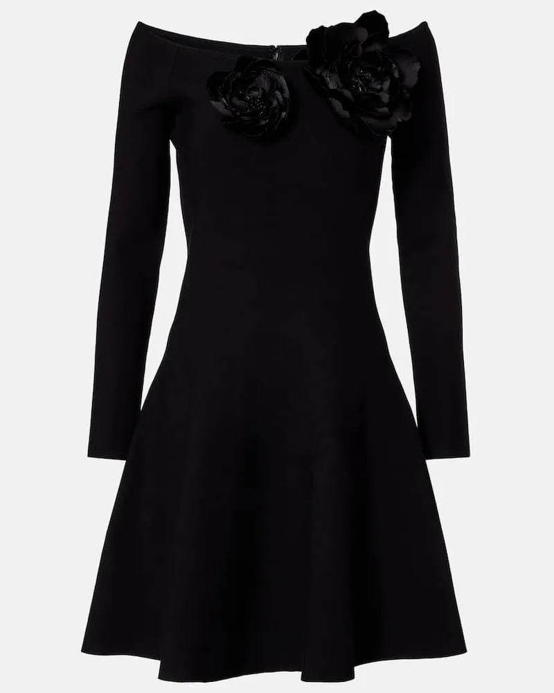 Oscar de la Renta Off-Shoulder-Minikleid Schwarz