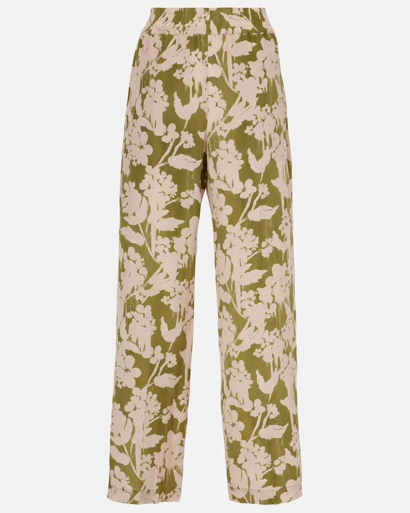 Victoria Beckham Pyjamahose aus Seide Grün