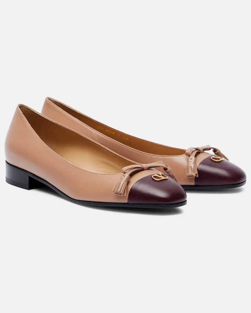Valentino Garavani Ballerinas Valet Du Roi aus Leder Pink