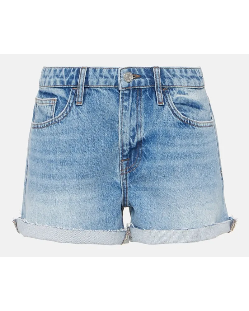 Frame Denim High-Rise Jeansshorts Le Grand Garcon Blau