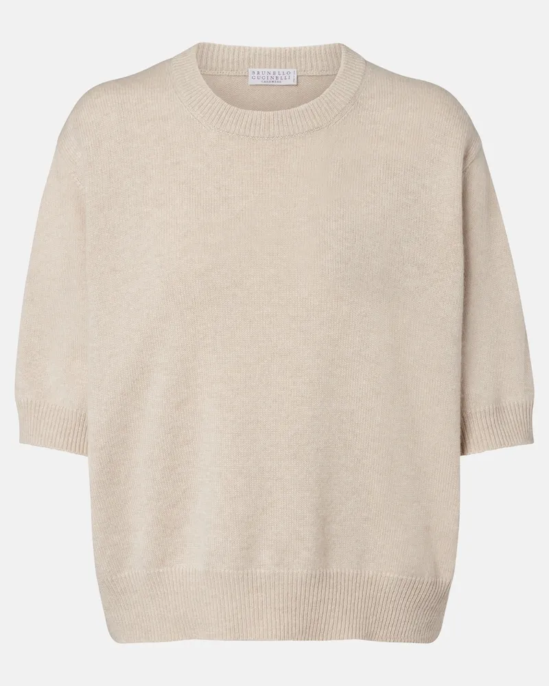 Brunello Cucinelli Pullover aus Kaschmir Beige