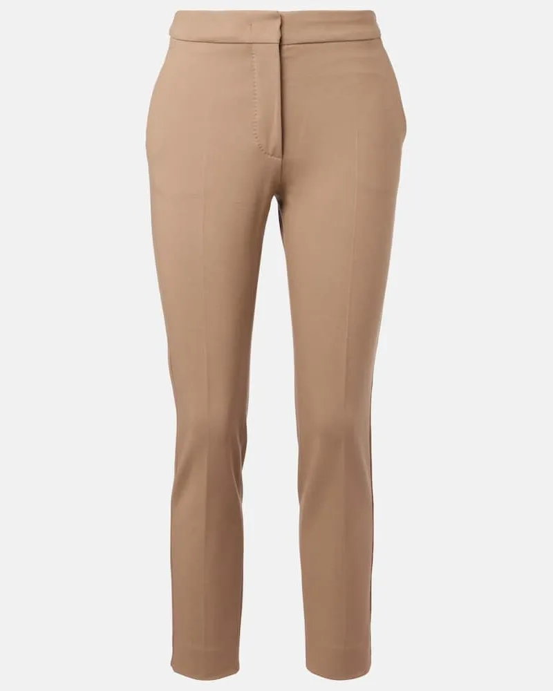 Max Mara Cropped-Hose Pegno aus Jersey Braun
