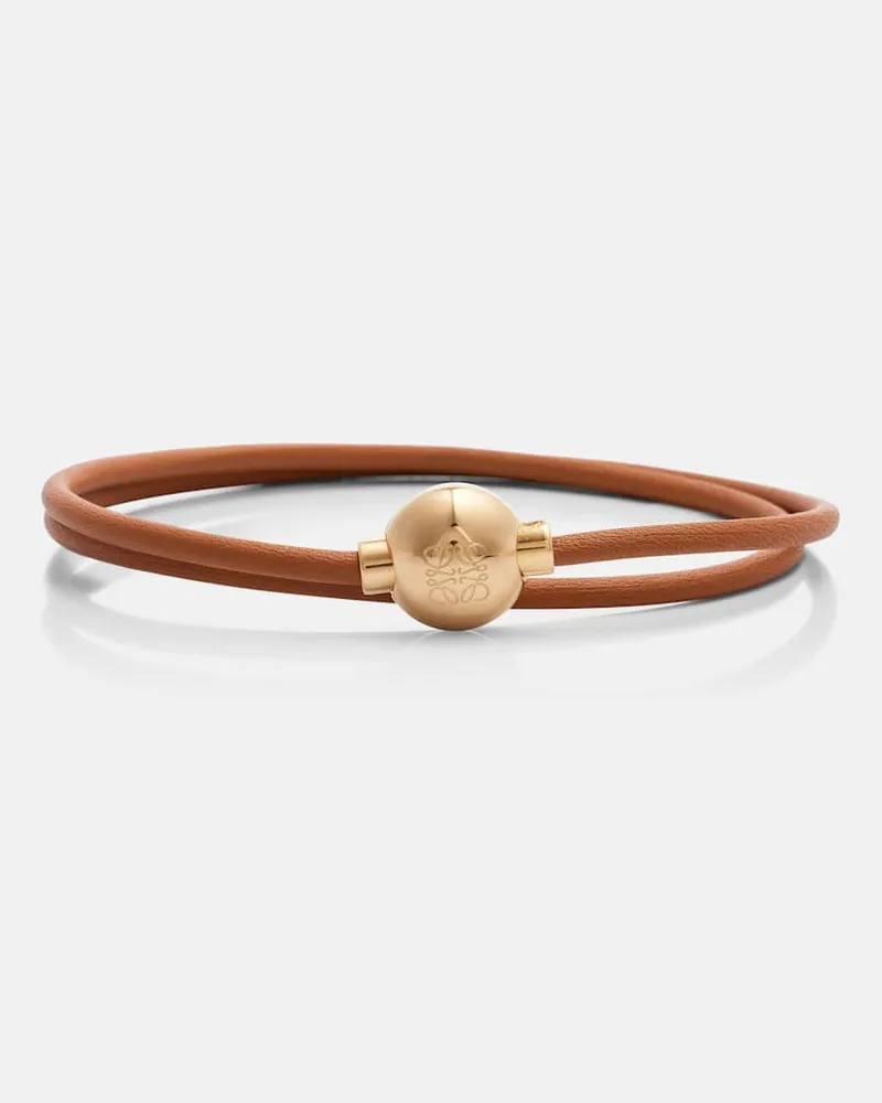 Loewe Armband Anagram aus Leder Braun