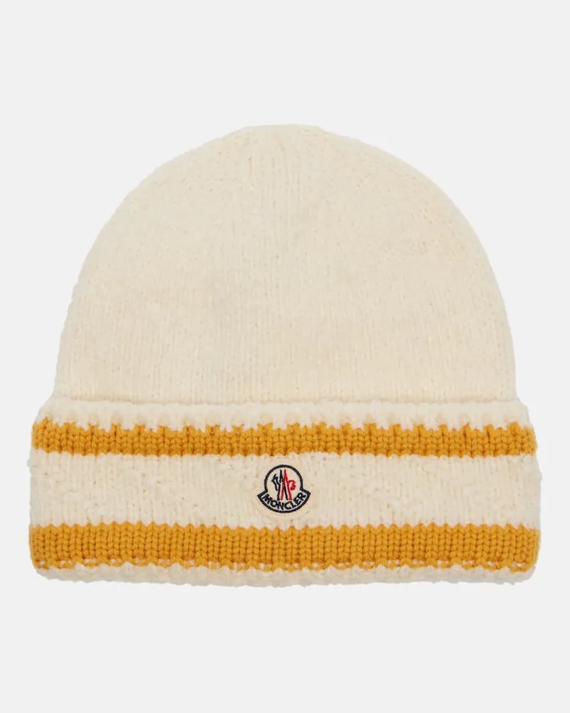 Moncler Mütze aus einem Wollgemisch Beige